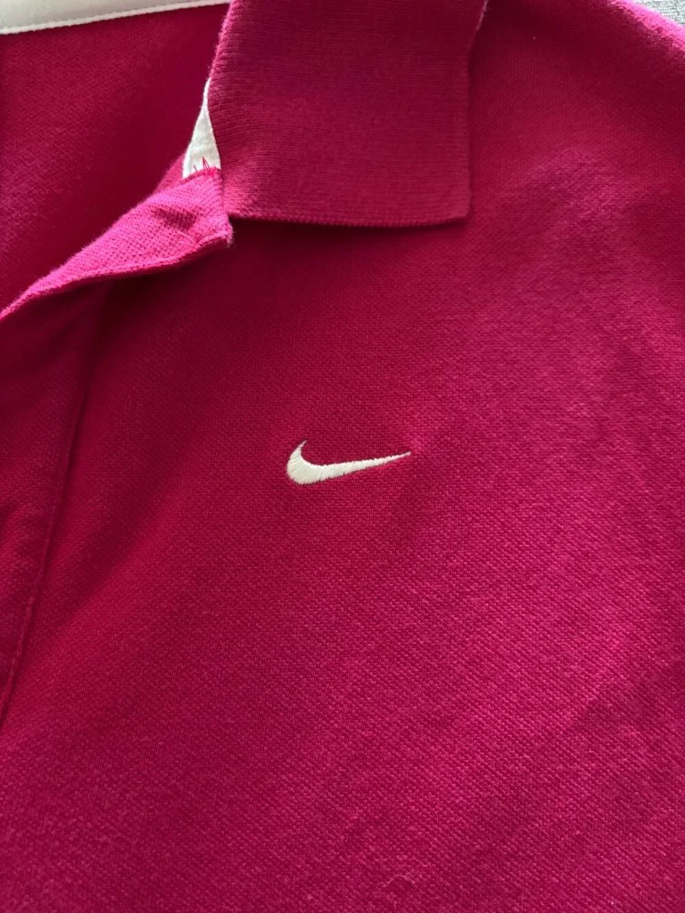 Vintage Nike Athletic Club Sportswear Collection Fuchsia Mesh White Piping Sz XL